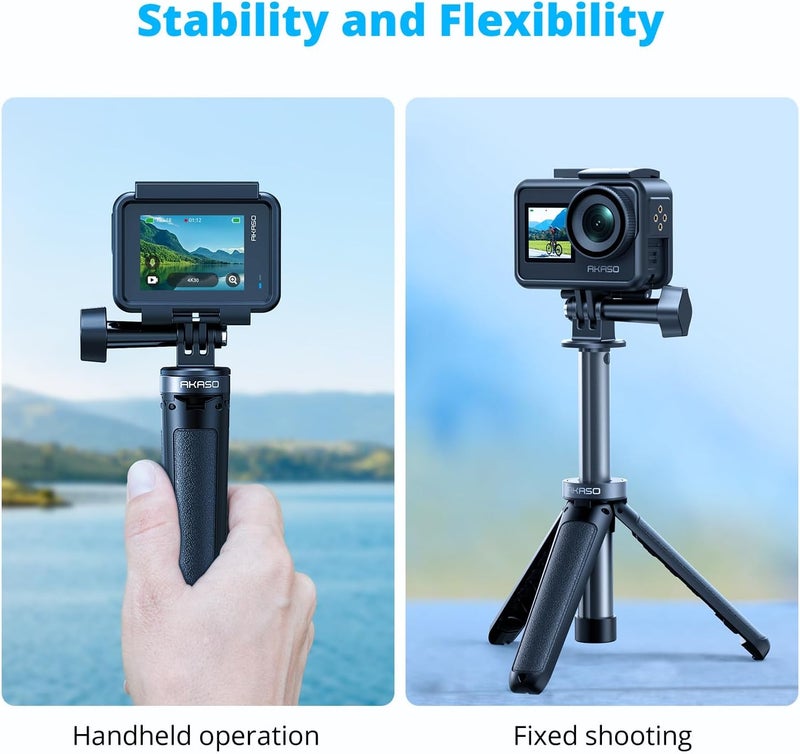 Akaso Mini Selfie Stick Tripod Lightweight Extension for Shooting Video Vlog Accessories Compatible with Action Camera EK7000/Brave 4/Brave 7 LE/Brave 7/GoPro Hero12/11/10/ 9/Max/DJI Osmo Action - Image 4